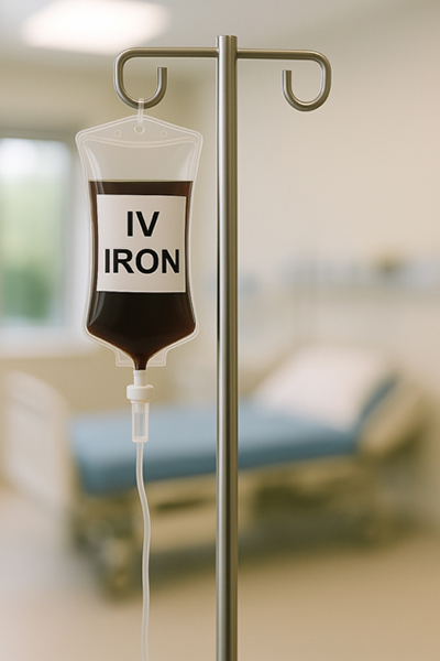 IV iron infusion in a JCI-accredited Dubai clinic — safe, closely monitored treatment for iron deficiency anemia.