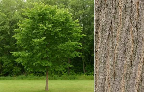 Slippery Elm tree (Ulmus rubra) – source of the inner bark used for gut soothing properties.